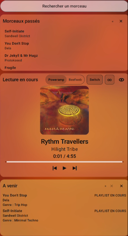 Vue Lecture de Playlist Generator
