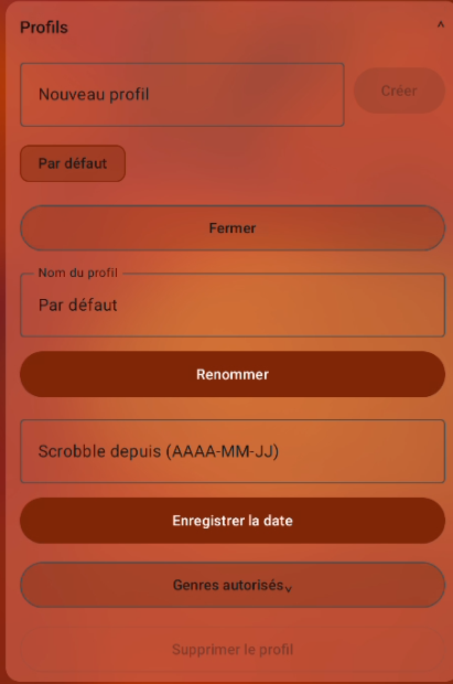 Gestion des profils